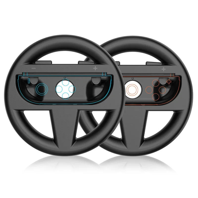 JYS-NS2261 2Pcs For Nintendo Switch 2 Left and Right Joy-Con Racing Steering Wheel Controller - Black