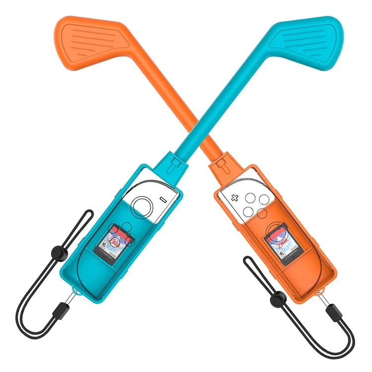 JYS-NS2265 Pour Nintendo Switch 2 Poignée de Club de Golf Joy-Con Gauche et Droite avec Dragonne - Bleu+Rouge