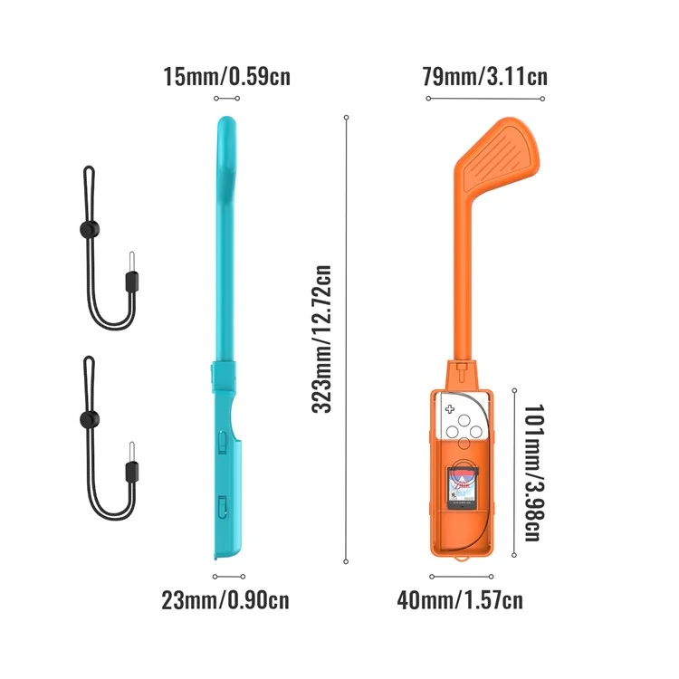 JYS-NS2265 Pour Nintendo Switch 2 Poignée de Club de Golf Joy-Con Gauche et Droite avec Dragonne - Bleu+Rouge