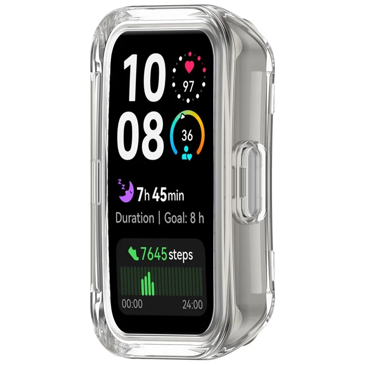 Watch Case For Huawei Band 10 NFC  /  10  /  9 NFC  /  9  /  8 NFC  /  8 Half-Wrapped Hollow Hard PC Protective Cover - Transparent