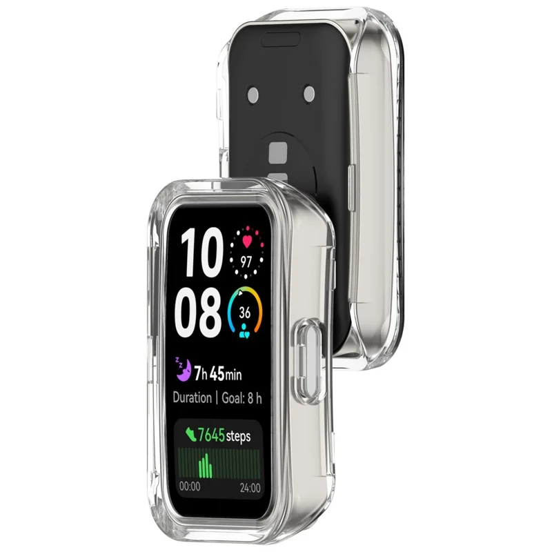 Watch Case For Huawei Band 10 NFC  /  10  /  9 NFC  /  9  /  8 NFC  /  8 Half-Wrapped Hollow Hard PC Protective Cover - Transparent
