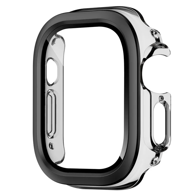 Funda Rígida IML para Apple Watch Ultra 2 49mm / Ultra 49mm con Película Protectora de Cristal Templado - Negro Transparente