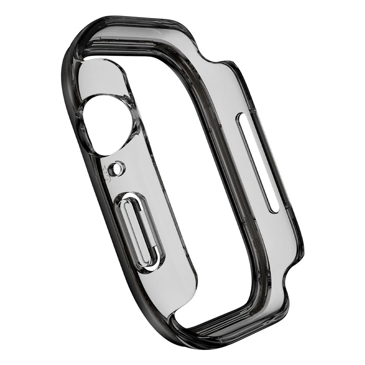 For Apple Watch Series 10 46mm Hard PC IML Watch Case with Tempered Glass Screen Film - Transparent Black