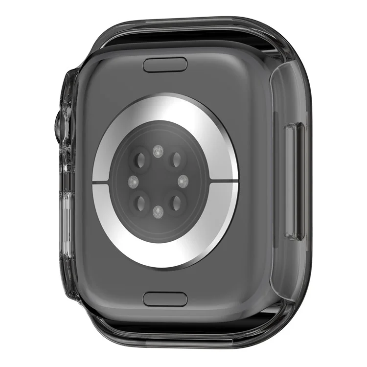 For Apple Watch Series 10 46mm Hard PC IML Watch Case with Tempered Glass Screen Film - Transparent Black