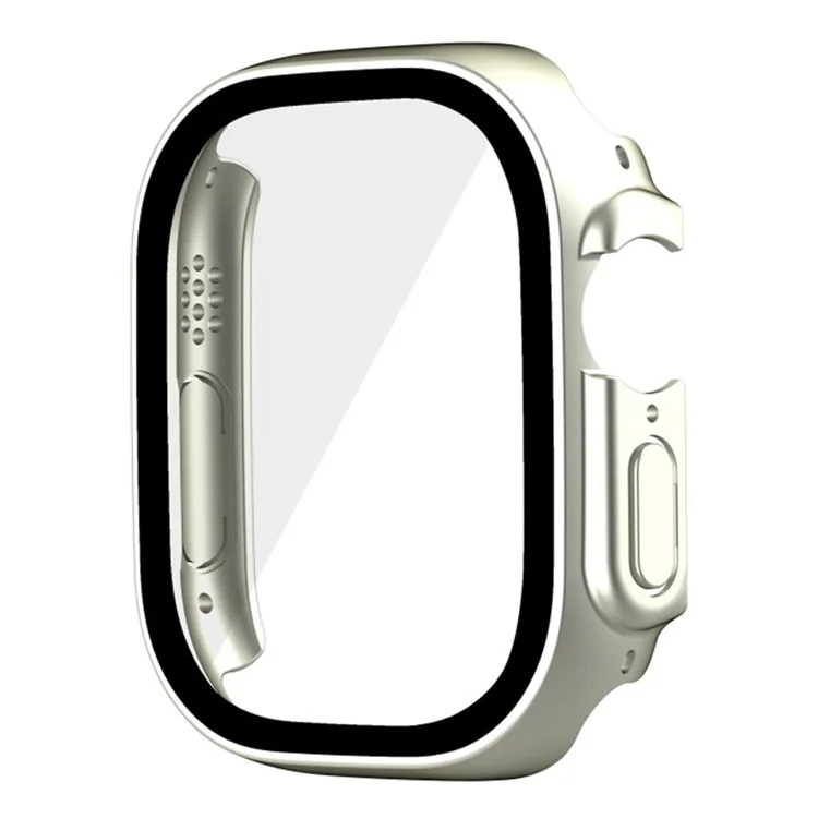 WANLONFENG For Apple Watch Ultra 2  /  Ultra 49mm 2-in-1 Hard PC Frame Waterproof Case with Tempered Glass Screen Protector - Silver