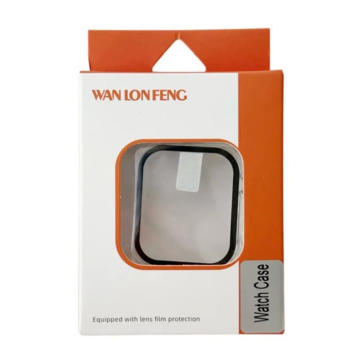 WANLONFENG For Apple Watch Ultra 2  /  Ultra 49mm 2-in-1 Hard PC Frame Waterproof Case with Tempered Glass Screen Protector - Silver