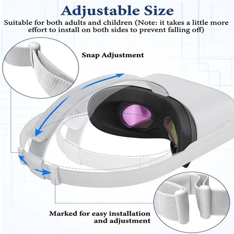 For Meta Quest 2 Head Strap Adjustable Replacement Headband (Key Caps Not Included)