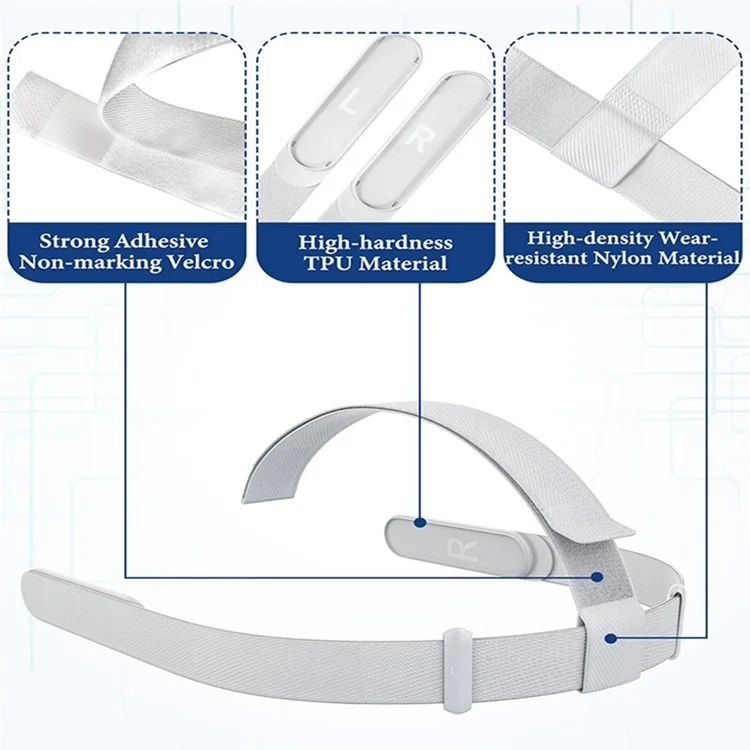 For Meta Quest 2 Head Strap Adjustable Replacement Headband (Key Caps Not Included)