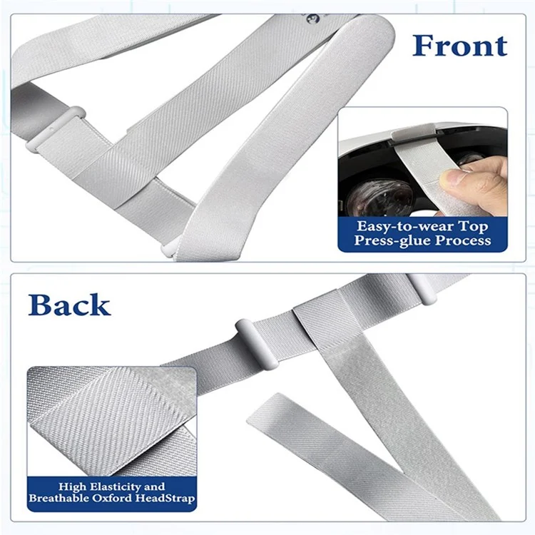 For Meta Quest 2 Head Strap Adjustable Replacement Headband (Key Caps Not Included)