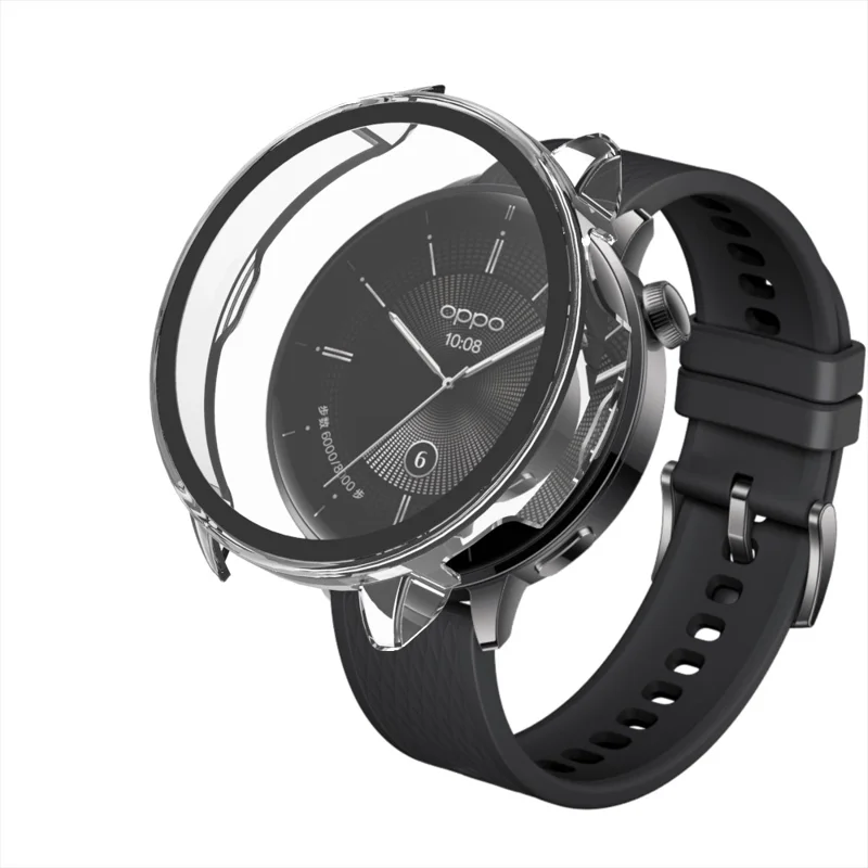 For Oppo Watch X2 Mini Watch Case PC Frame with Glass Screen Film - Transparent