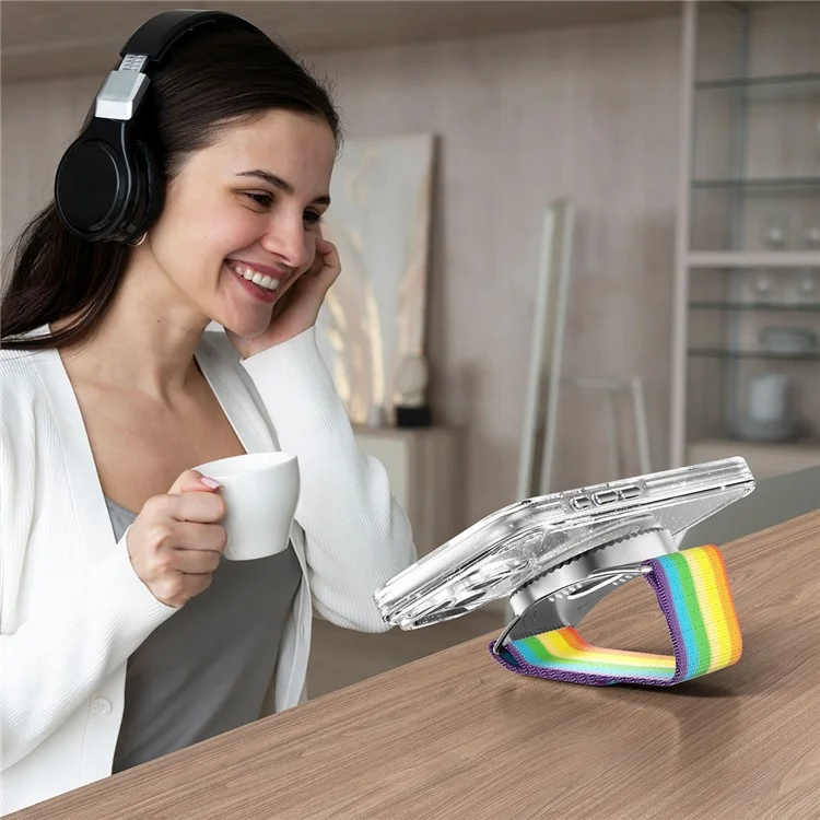 Universal Phone Holder Compatible with MagSafe Wrist Strap Aromatherapy Stand - Electroplated Grey + Grey