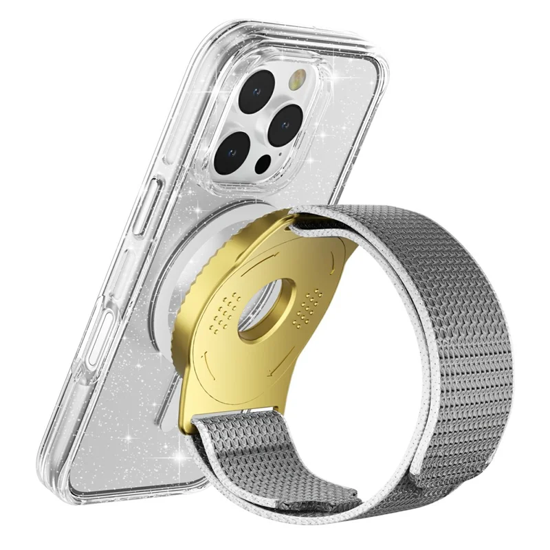 Universal Phone Holder Compatible with MagSafe Wrist Strap Aromatherapy Stand - Electroplated Gold + Grey