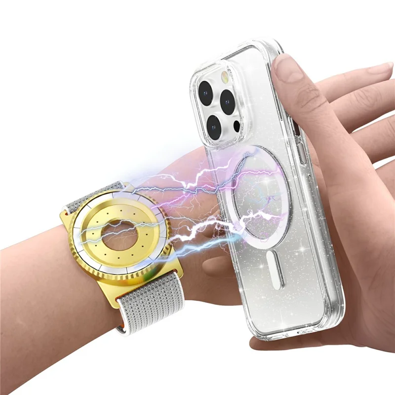 Universal Phone Holder Compatible with MagSafe Wrist Strap Aromatherapy Stand - Electroplated Gold + Grey
