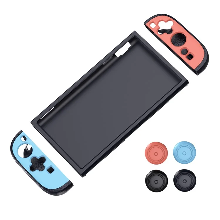 STARTRC GAMES Para Nintendo Switch 2 Empunhaduras de Controlador Dividido em Duas Cores com Capa Protetora de Silicone e 4 Capas de Analógico
