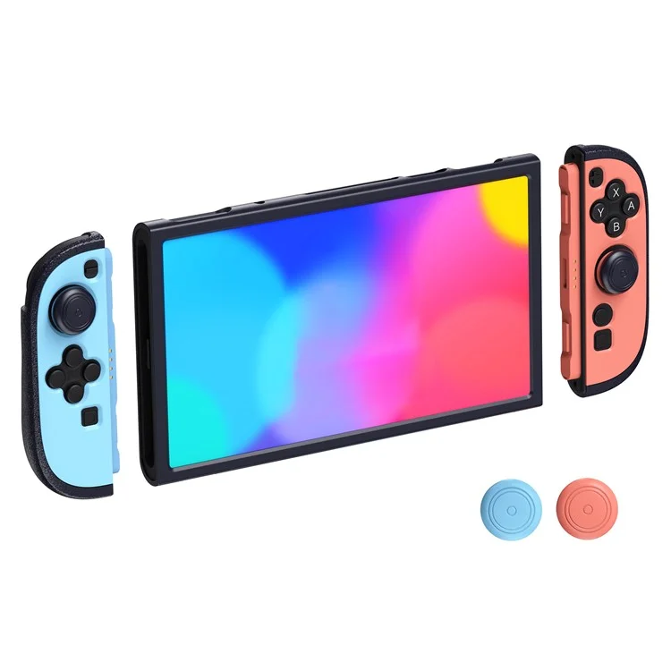 STARTRC GAMES Para Nintendo Switch 2 Empunhaduras de Controlador Dividido em Duas Cores com Capa Protetora de Silicone e 4 Capas de Analógico