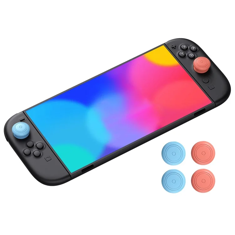 STARTRC GAMES 4 Stück Für Nintendo Switch 2 Joystick-Kappen Silikon Schutzknopfüberzüge - 2 Orange + 2 Blau