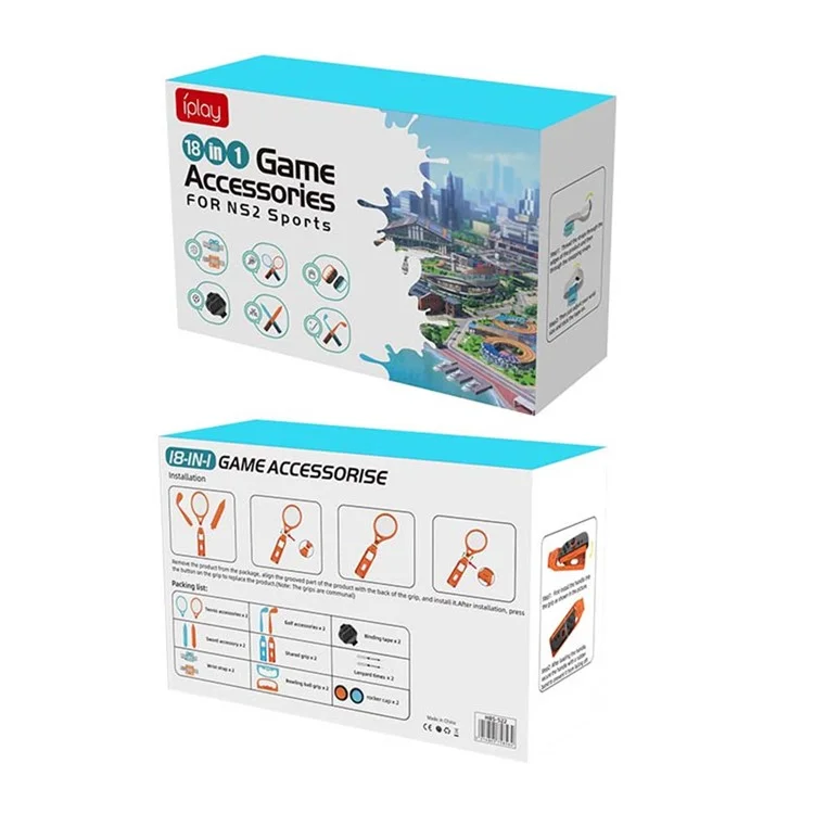 IPLAY HBS-522 Per Nintendo Switch 2 Joy-Con Impugnatura Kit Accessori Sportivi 18 in 1 per Controller di Gioco