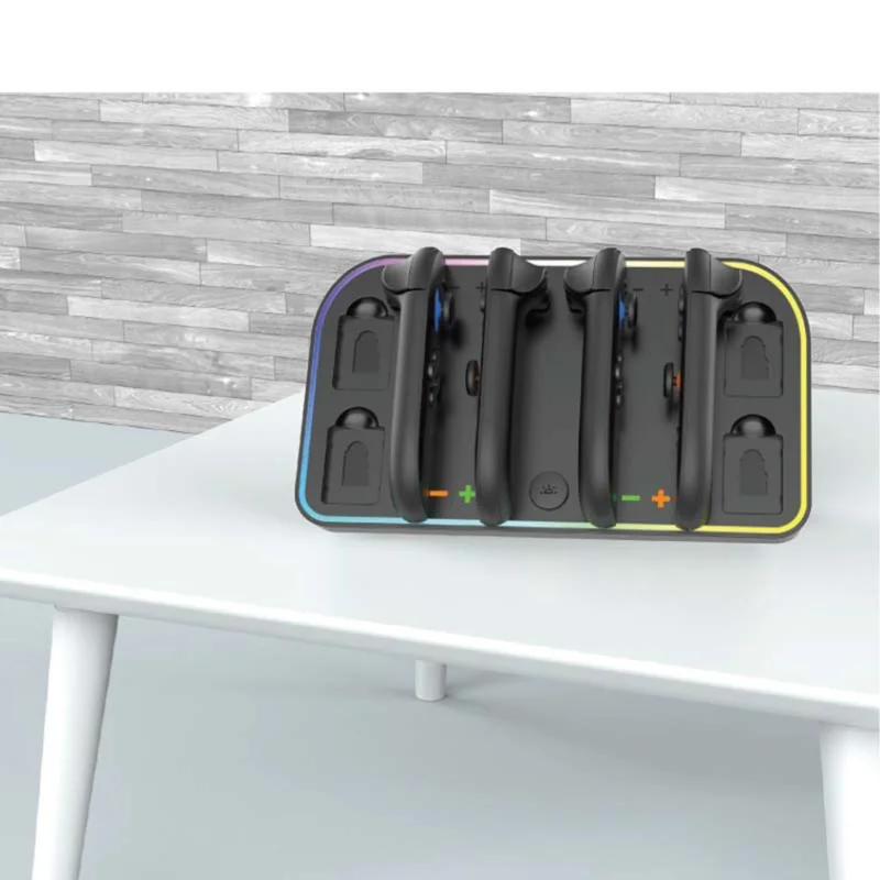 HBS-2807 Настенная зарядная док-станция для Nintendo Switch с 4 слотами для Joy-Con с RGB-подсветкой