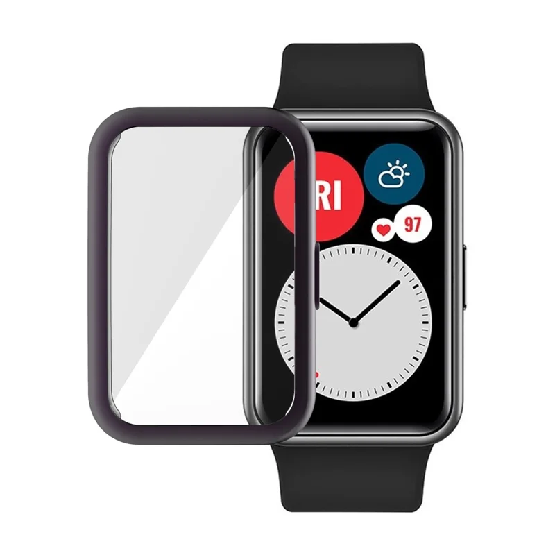 Full Coverage Electroplated TPU Smart Watch Protective Cover Case for Huawei Watch Fit - Grey