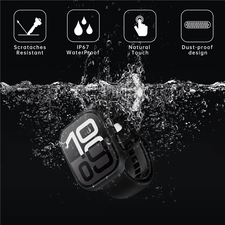Watch Case for Apple Watch SE (2023) / SE (2022) / SE 40mm / Series 6 / 5 / 4 40mm Waterproof Dustproof PC Frame with Tempered Glass Film - Black