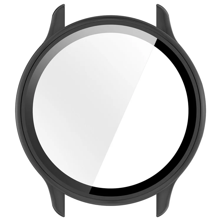 Étui rigide en PC pour Garmin Vivoactive 6 avec protection complète et film de verre trempé - Noir brillant