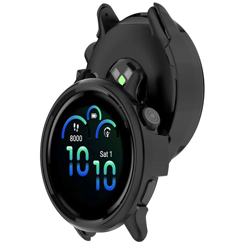 For Garmin Vivoactive 6 Half Coverage Hollow-Out Protective Cover PC Watch Frame Case - Glossy Black