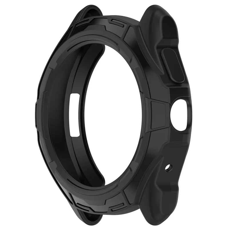 For TicWatch Pro 5 Enduro Soft TPU Watch Case Hollow Shockproof Bumper Frame Cover - Black