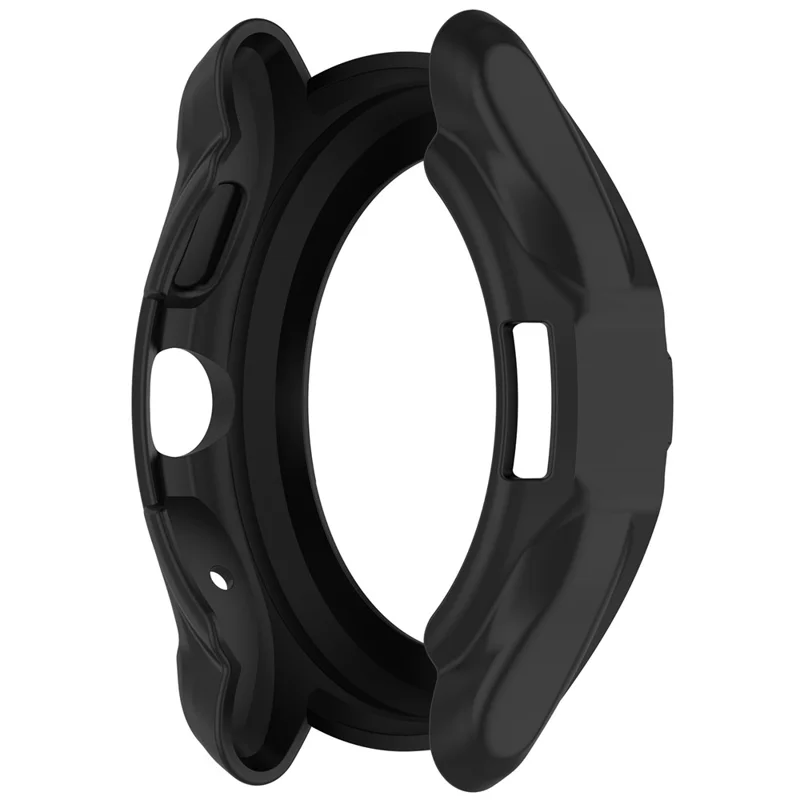 For TicWatch Pro 5 Enduro Soft TPU Watch Case Hollow Shockproof Bumper Frame Cover - Black