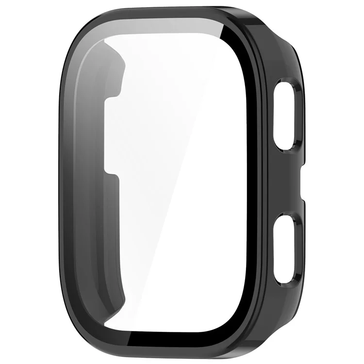 Pour Huami Amazfit Bip 6 (A2435) Étui de Montre Coque en PC avec Film de Protection d'Écran en Verre Trempé - Noir Brillant