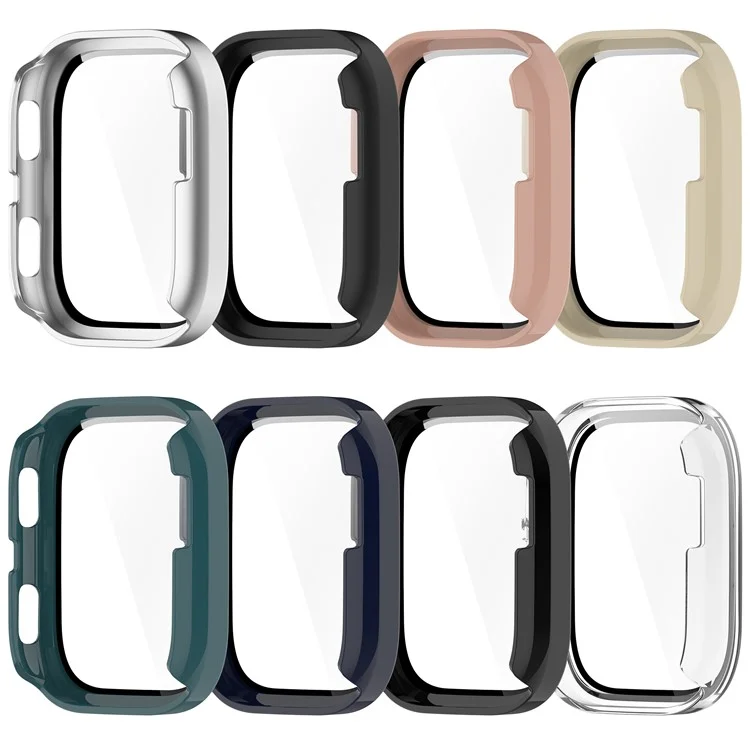 Pour Huami Amazfit Bip 6 (A2435) Étui de Montre Coque en PC avec Film de Protection d'Écran en Verre Trempé - Noir Brillant