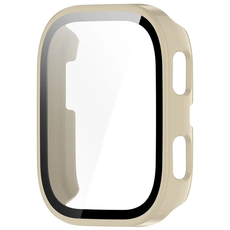 Funda de PC para Huami Amazfit Bip 6 (A2435) con Protector de Pantalla de Cristal Templado - Blanco Brillante Ivy