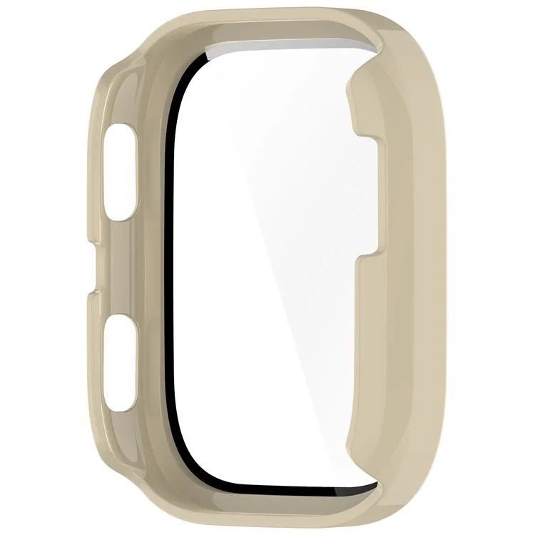 Funda de PC para Huami Amazfit Bip 6 (A2435) con Protector de Pantalla de Cristal Templado - Blanco Brillante Ivy