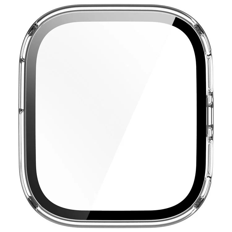 For Huami Amazfit Bip 6 (A2435) Watch Case PC Frame Cover with Tempered Glass Screen Film - Transparent