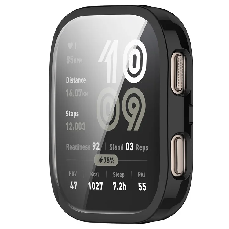 For Huami Amazfit Bip 6 (A2435) Watch Case Full Coverage Flexible TPU Electroplating Cover - Black