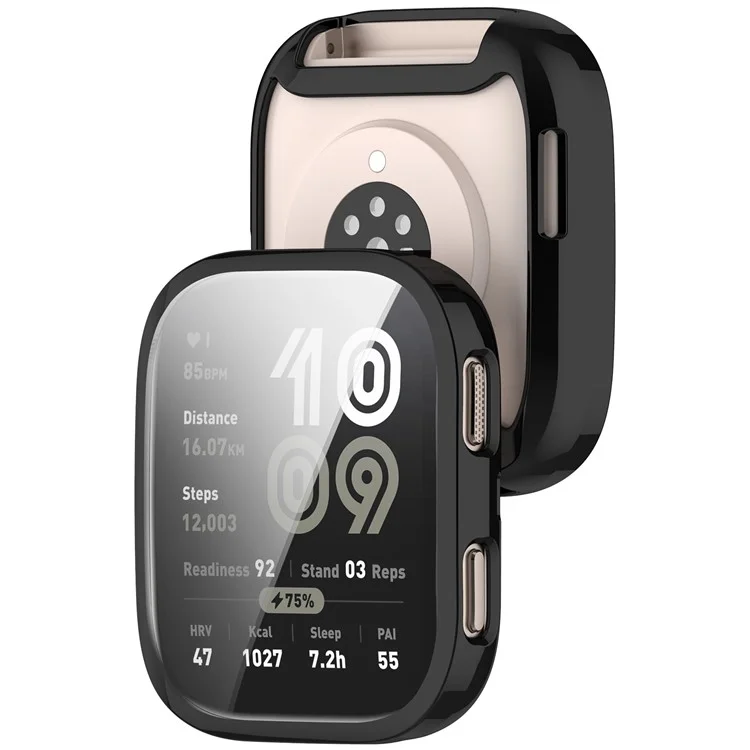 For Huami Amazfit Bip 6 (A2435) Watch Case Full Coverage Flexible TPU Electroplating Cover - Black
