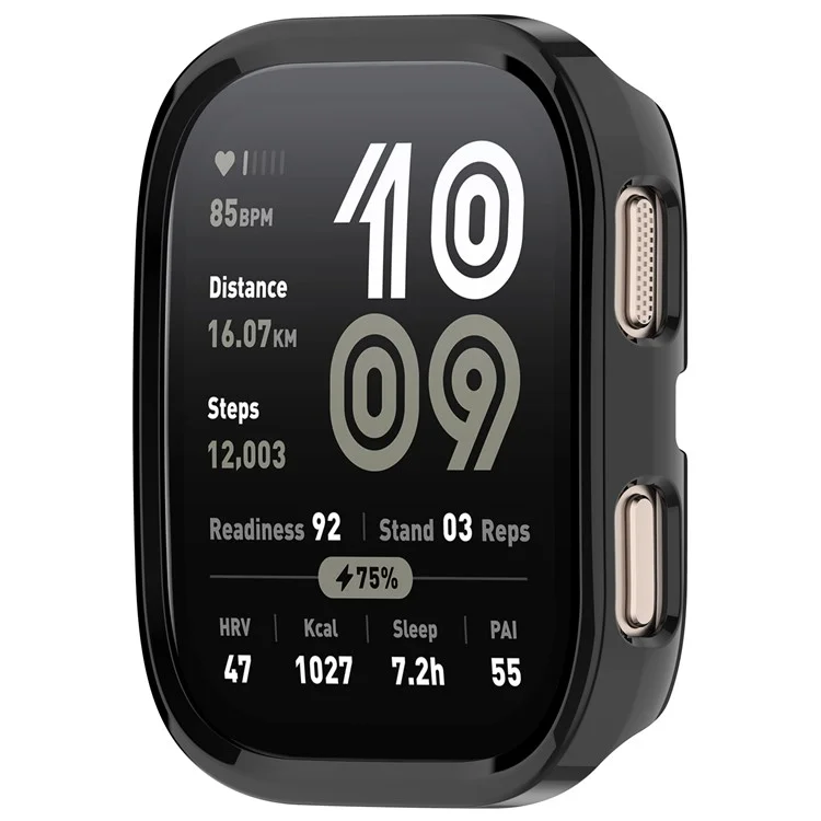 Für Huami Amazfit Bip 6 (A2435) Uhrengehäuse Ausgehöhltes Design Harte PC Schutzhülle - Schwarz