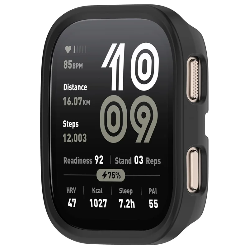 For Huami Amazfit Bip 6 (A2435) Watch Case Hollow Design Hard PC Protective Cover - Matte Black