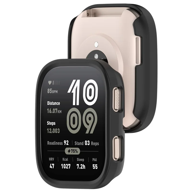 For Huami Amazfit Bip 6 (A2435) Watch Case Hollow Design Hard PC Protective Cover - Matte Black