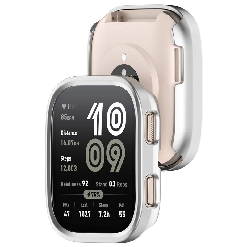 For Huami Amazfit Bip 6 (A2435) Watch Case Hollow Design Hard PC Protective Cover - Silver