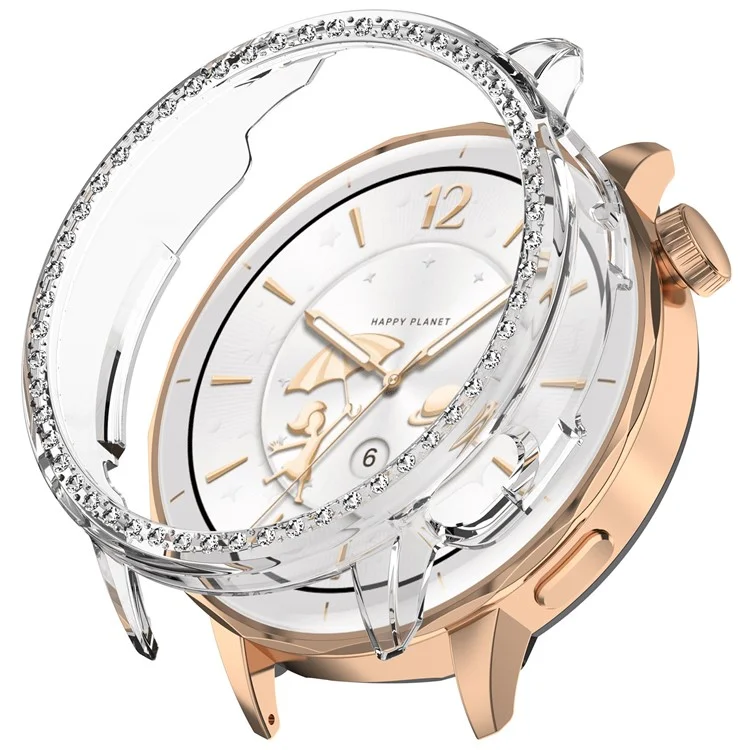 Pour Oppo Watch X2 Mini Étui de Montre Transparent avec Strass Design Creux Décoratif Coque de Protection en PC