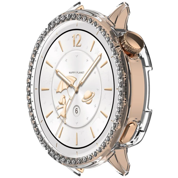 Pour Oppo Watch X2 Mini Étui de Montre Transparent avec Strass Design Creux Décoratif Coque de Protection en PC
