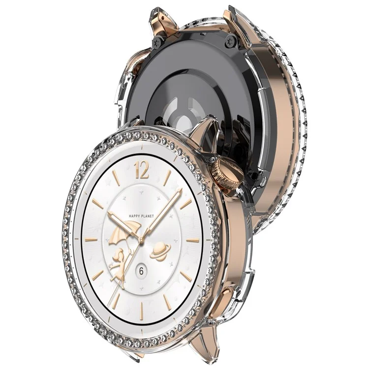 Pour Oppo Watch X2 Mini Étui de Montre Transparent avec Strass Design Creux Décoratif Coque de Protection en PC