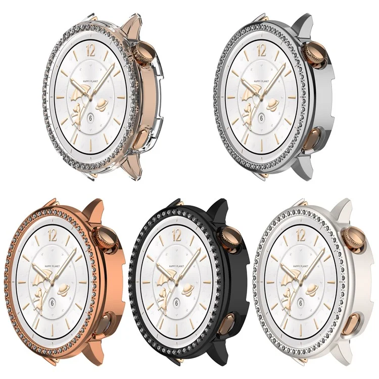 Pour Oppo Watch X2 Mini Étui de Montre Transparent avec Strass Design Creux Décoratif Coque de Protection en PC