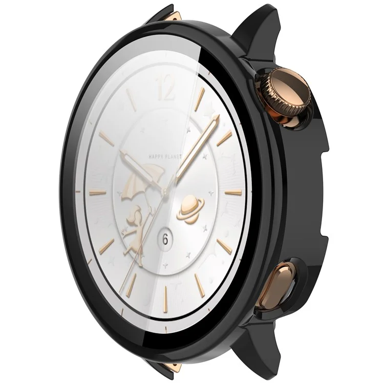 Para Oppo Watch X2 Mini Capa de Relógio com Estrutura de PC e Película de Vidro Temperado - Preto