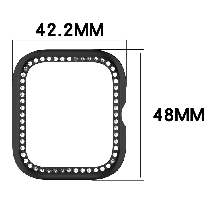 Für vivo Watch GT / iQOO Watch GT Uhrengehäuse mit Strasssteinen, dekorativem Hohldesign und elektrolytisch verchromtem PC-Uhrendeckel - Schwarz