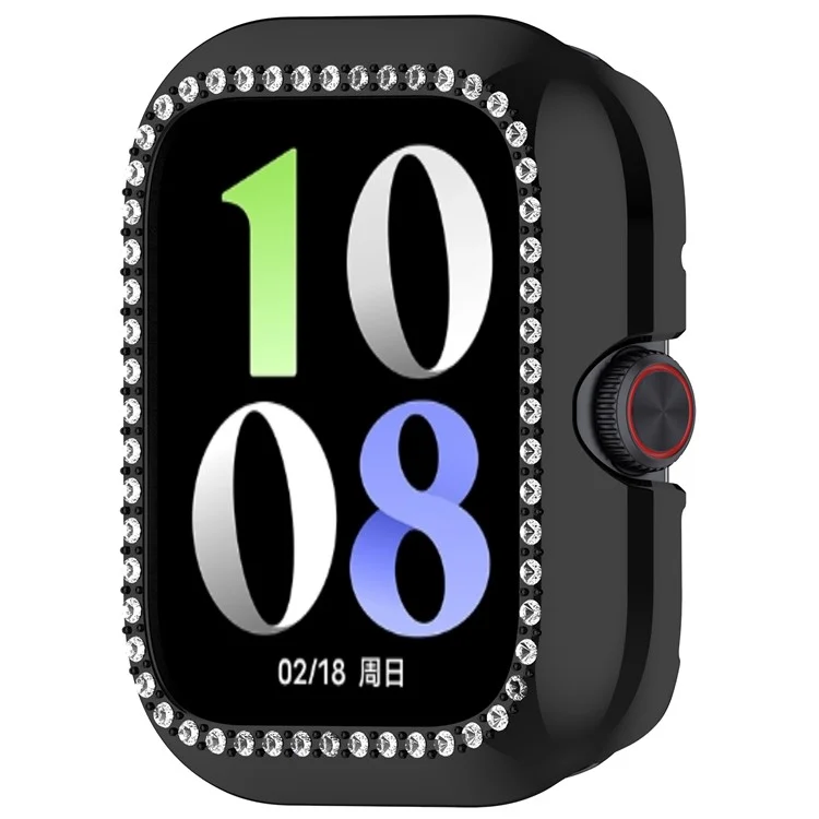 Für vivo Watch GT / iQOO Watch GT Uhrengehäuse mit Strasssteinen, dekorativem Hohldesign und elektrolytisch verchromtem PC-Uhrendeckel - Schwarz
