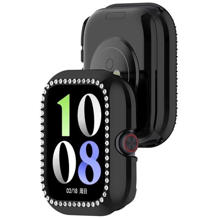 Für vivo Watch GT / iQOO Watch GT Uhrengehäuse mit Strasssteinen, dekorativem Hohldesign und elektrolytisch verchromtem PC-Uhrendeckel - Schwarz