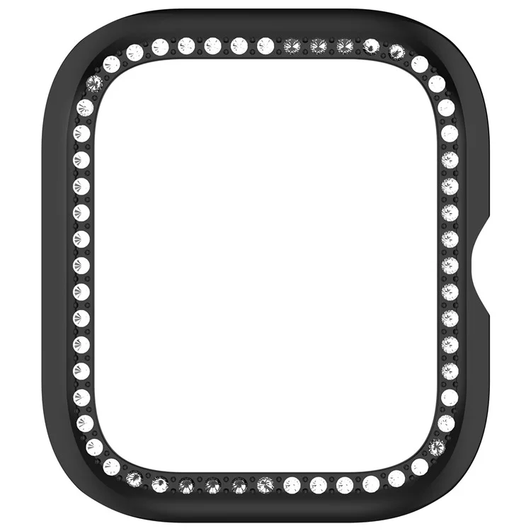 Für vivo Watch GT / iQOO Watch GT Uhrengehäuse mit Strasssteinen, dekorativem Hohldesign und elektrolytisch verchromtem PC-Uhrendeckel - Schwarz
