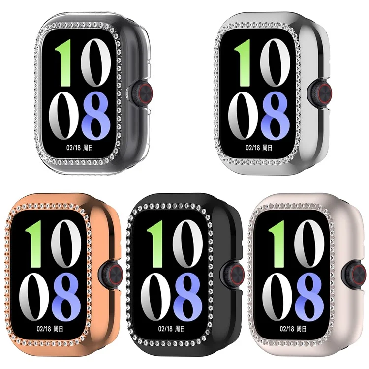Für vivo Watch GT / iQOO Watch GT Uhrengehäuse mit Strasssteinen, dekorativem Hohldesign und elektrolytisch verchromtem PC-Uhrendeckel - Schwarz