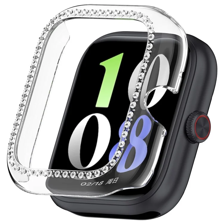 Cover per Vivo Watch GT / iQOO Watch GT con Custodia Trasparente, Design Decorativo con Strass e Profili Traforati in Policarbonato